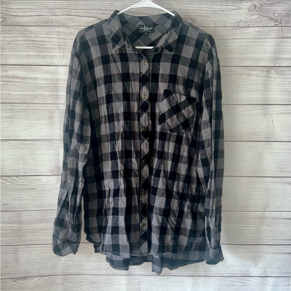 Boxercraft Charcoal and Black Plaid Shirt